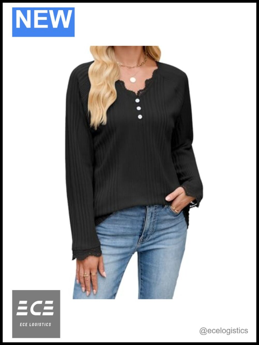 Long Sleeve Tunic Top Loose Fit V Neck Pullover Blouse